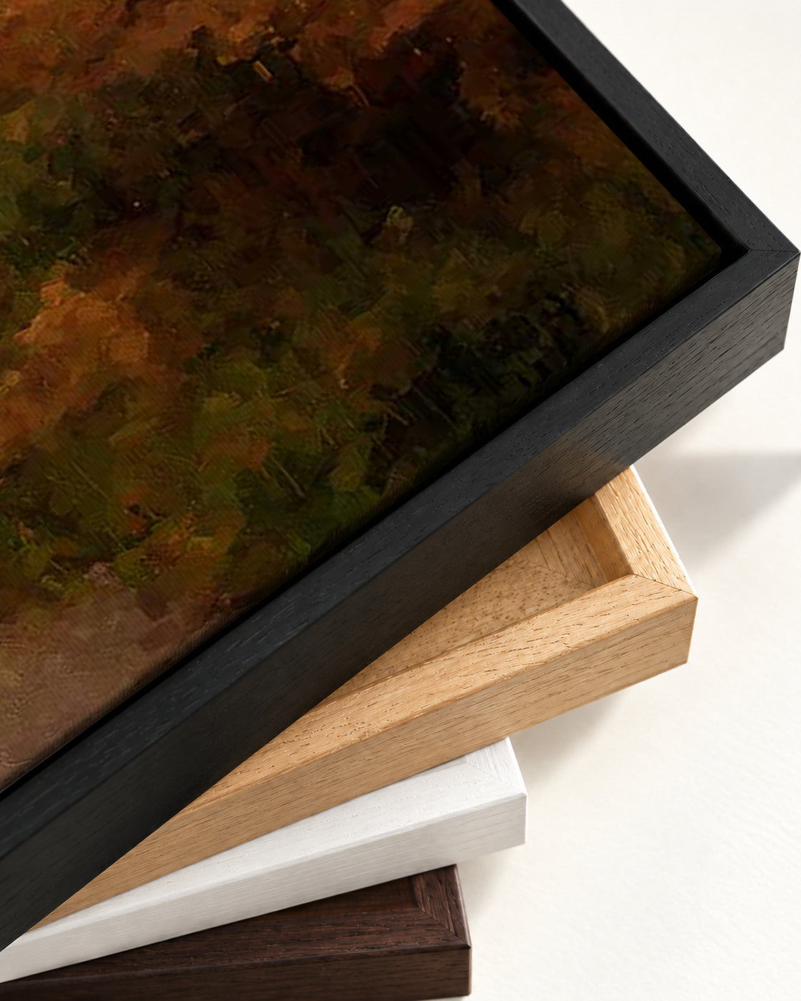 Highland Cow Oil Painting Print On Canvas — framed canvas corner and wrapped canvas detail
