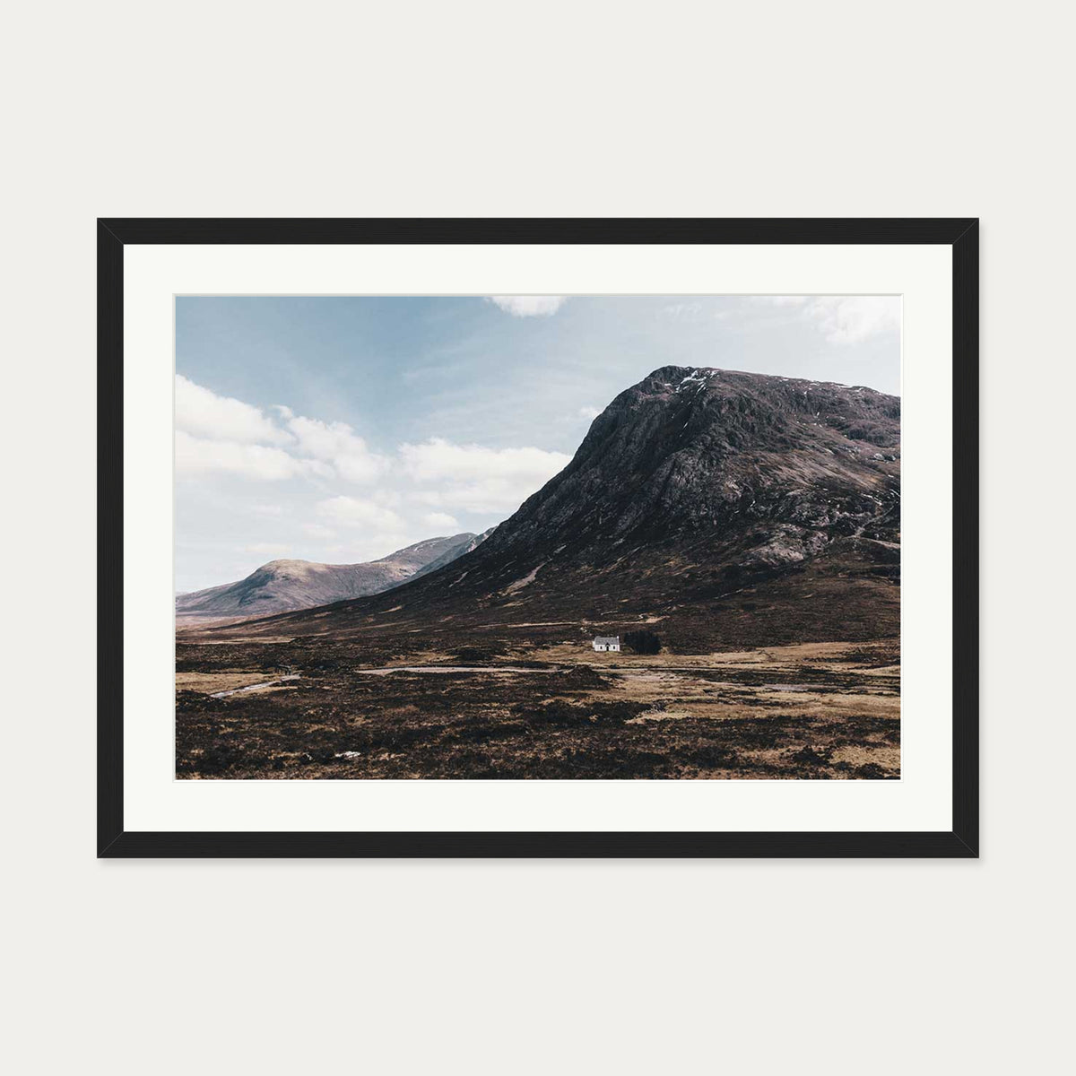Highland House Wall Art Print — 50 x 70 cm — Black Frame
