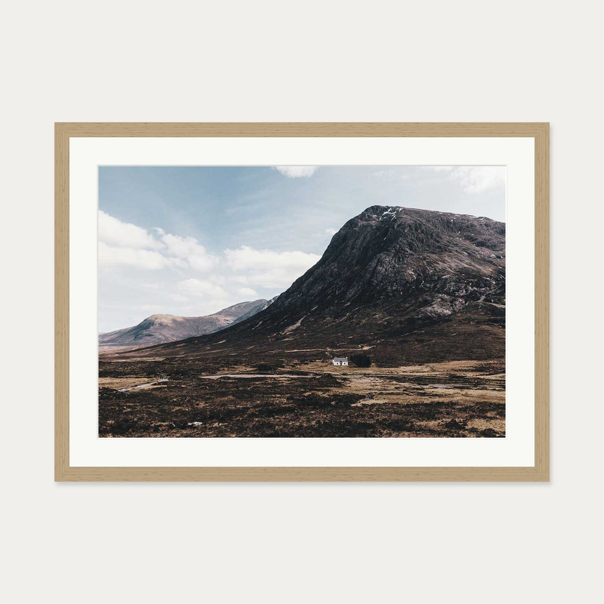 Highland House Wall Art Print — 50 x 70 cm — Oak Frame