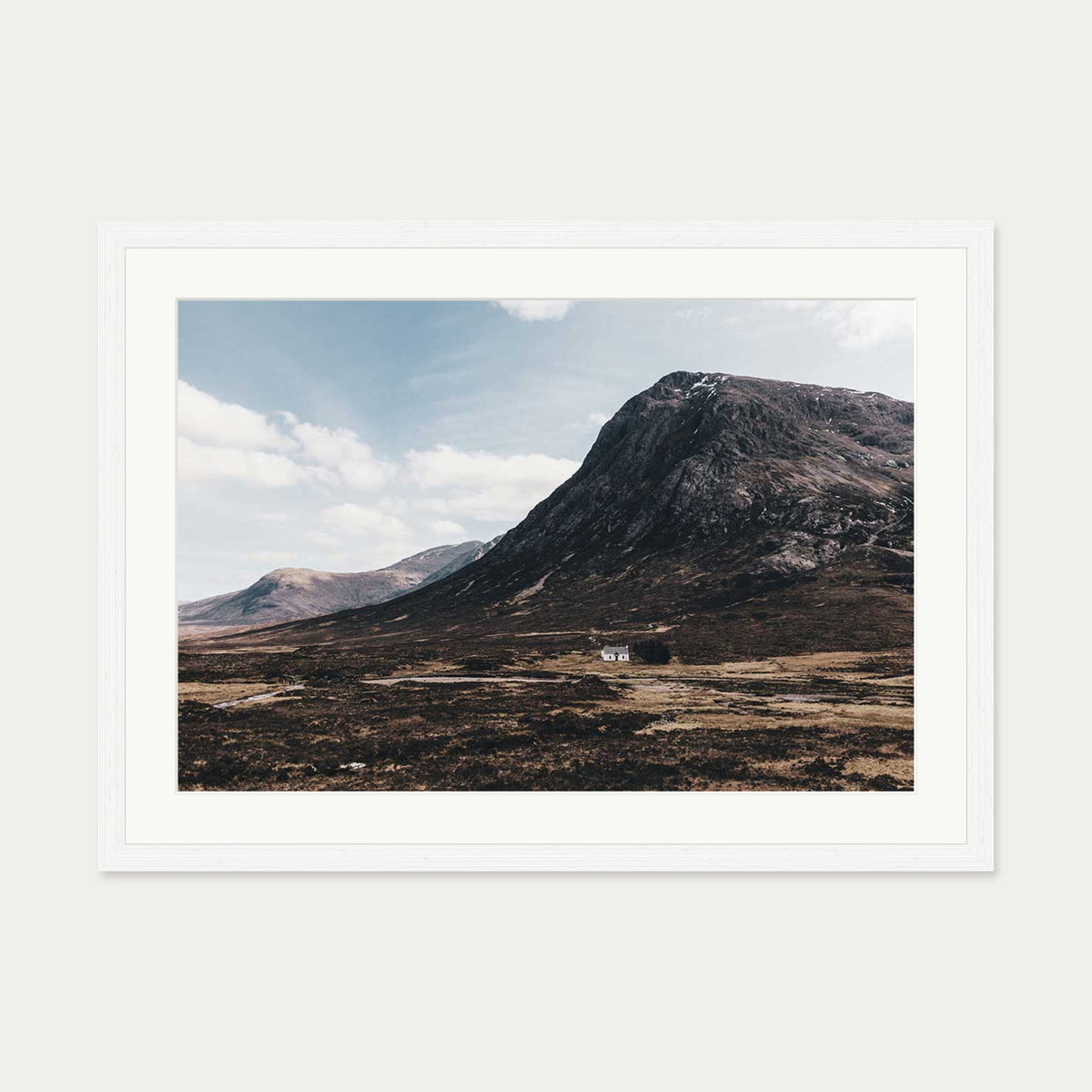 Highland House Wall Art Print — 50 x 70 cm — White Frame