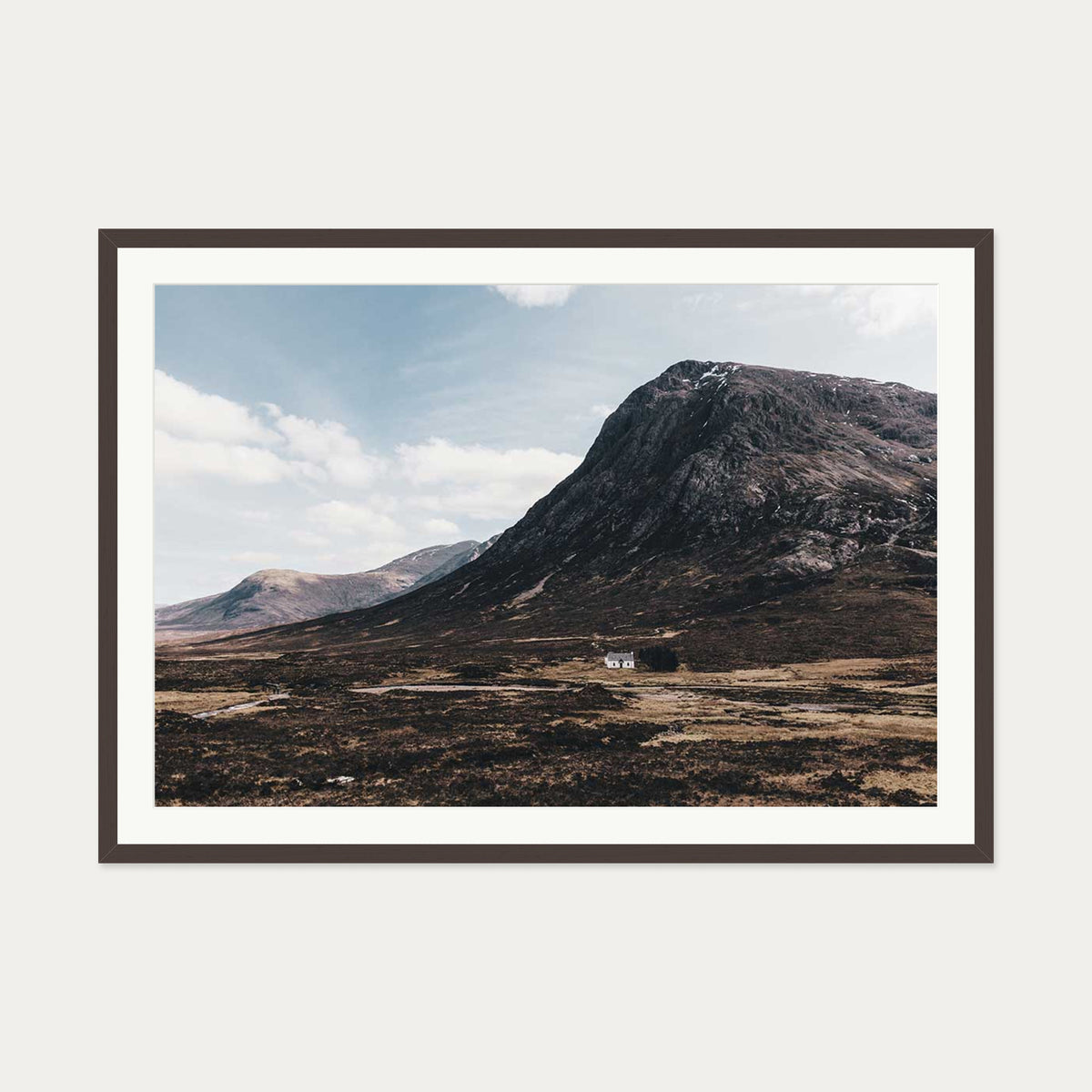 Highland House Wall Art Print — 70 x 100 cm — Brown Frame