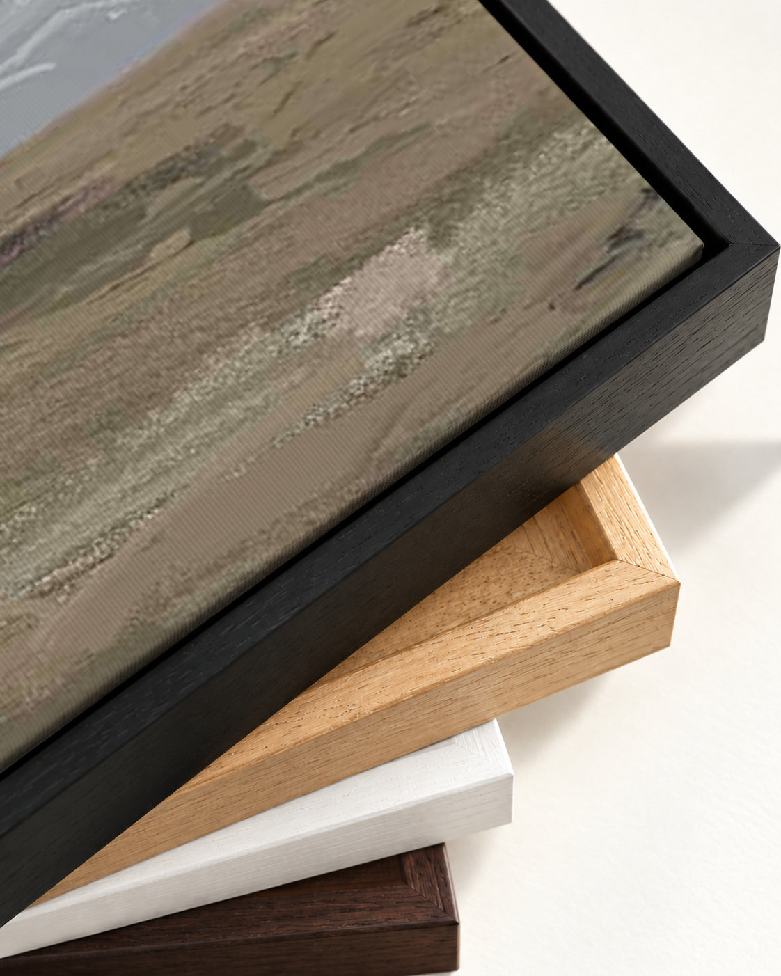 Highlands Forest Landscape Canvas Art — framed canvas corner and wrapped canvas detail