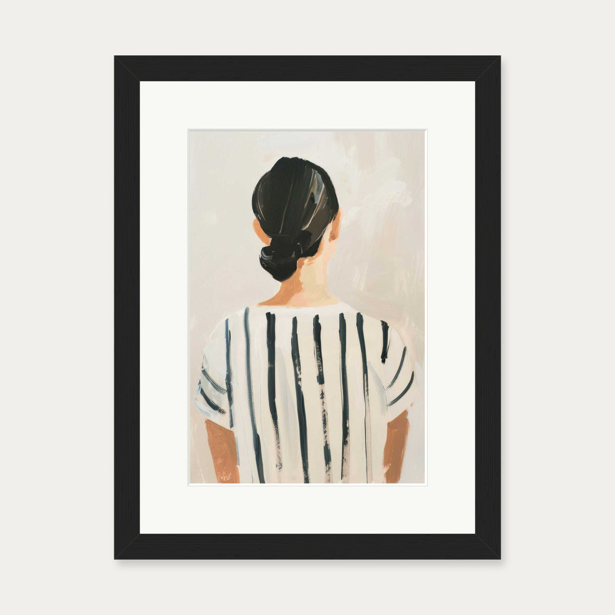 Holding Back Art Print — 30 x 40 cm — Black Frame