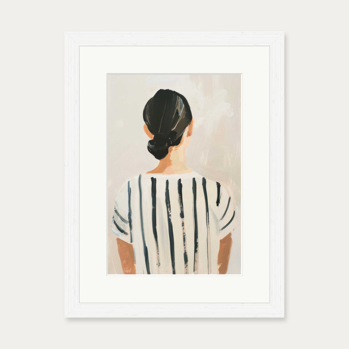 Holding Back Art Print — 30 x 40 cm — White Frame