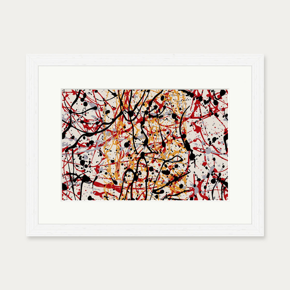 Homage To Pollock Art Print — 30 x 40 cm — White Frame