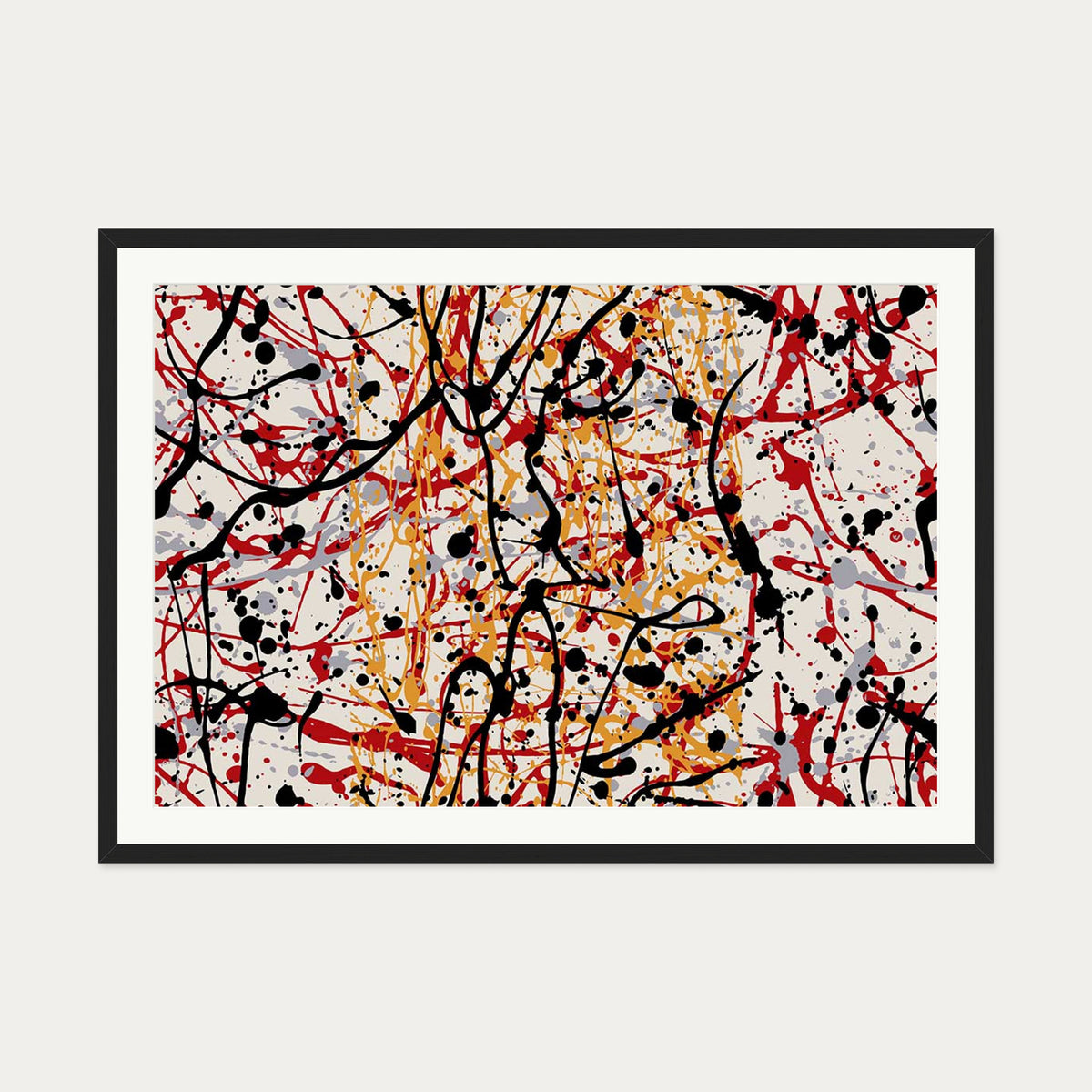 Homage To Pollock Art Print — 70 x 100 cm — Black Frame