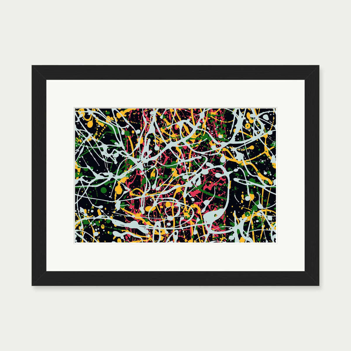 Homage To Pollock II Art Print — 30 x 40 cm — Black Frame