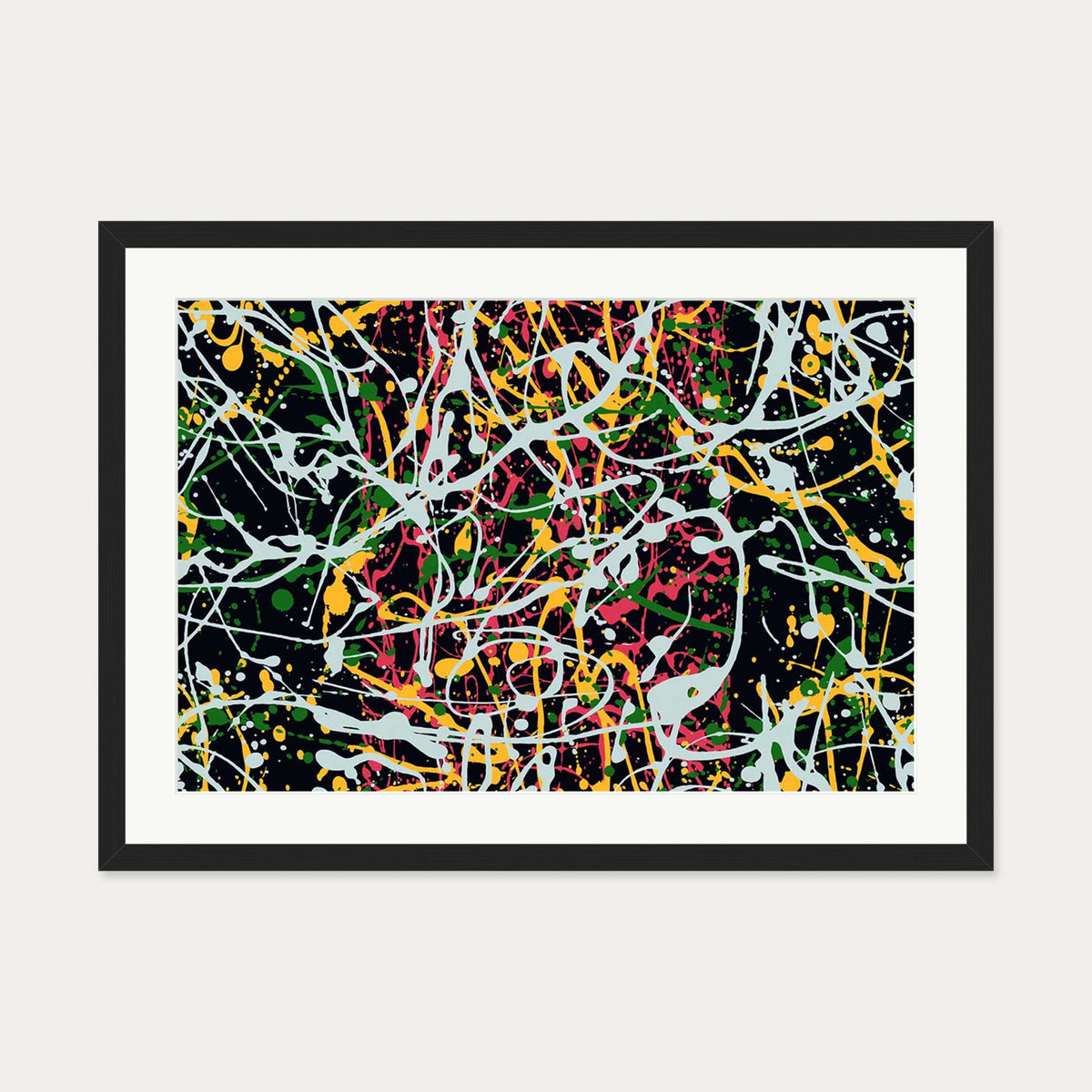 Homage To Pollock II Art Print — 50 x 70 cm — Black Frame