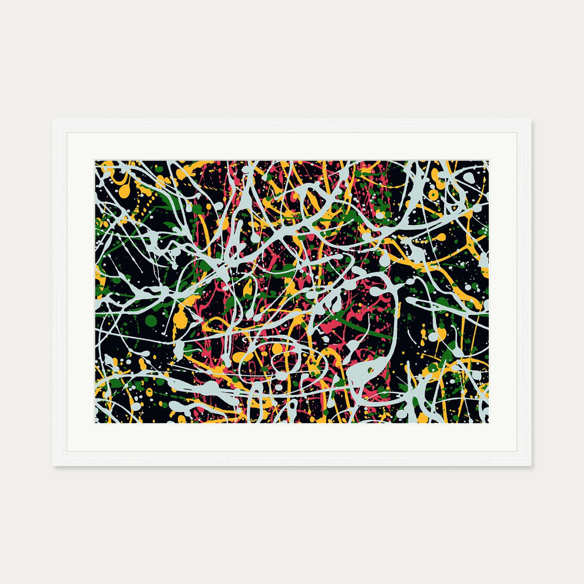 Homage To Pollock II Art Print — 50 x 70 cm — White Frame