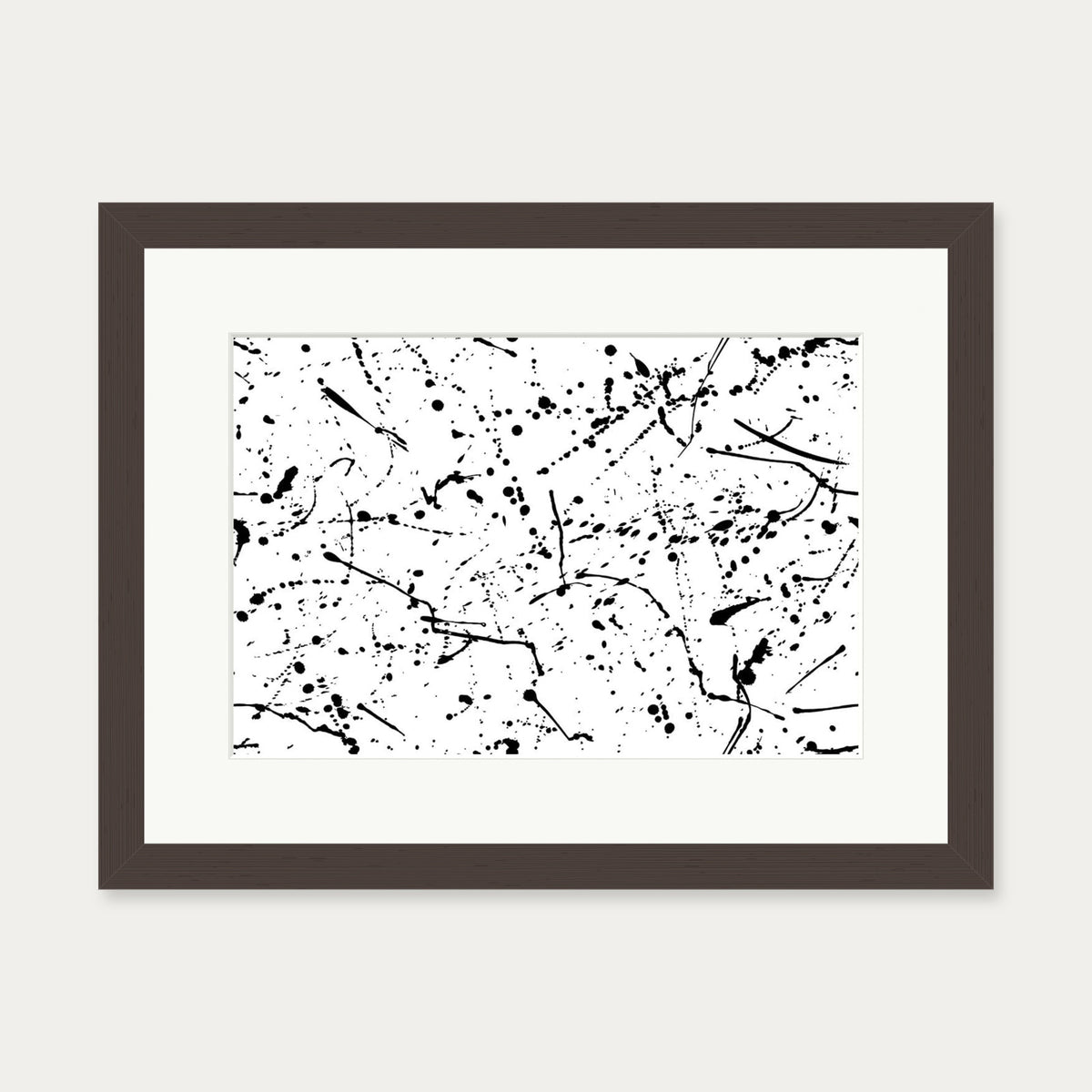 Homage To Pollock III Art Print — 30 x 40 cm — Brown Frame