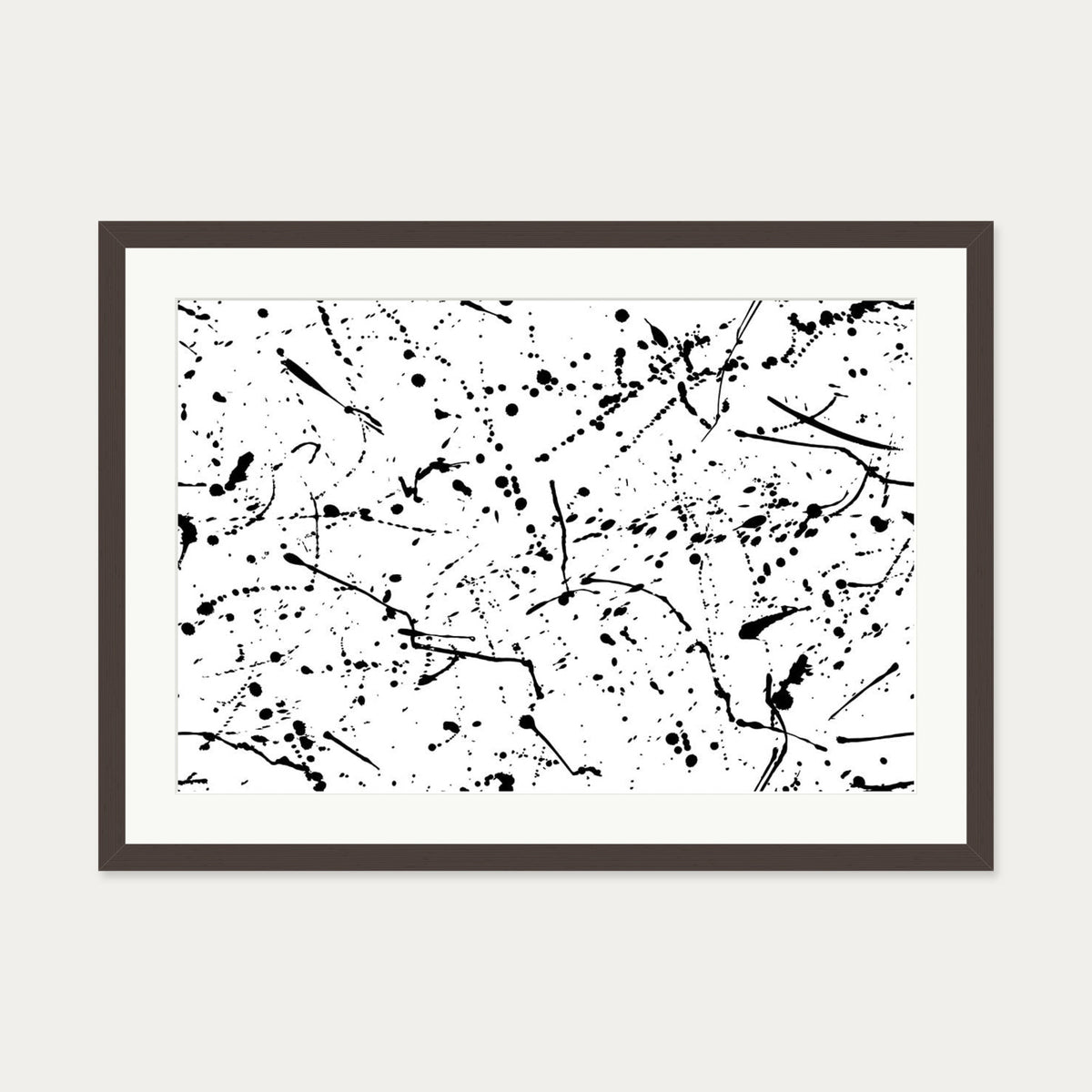Homage To Pollock III Art Print — 50 x 70 cm — Brown Frame