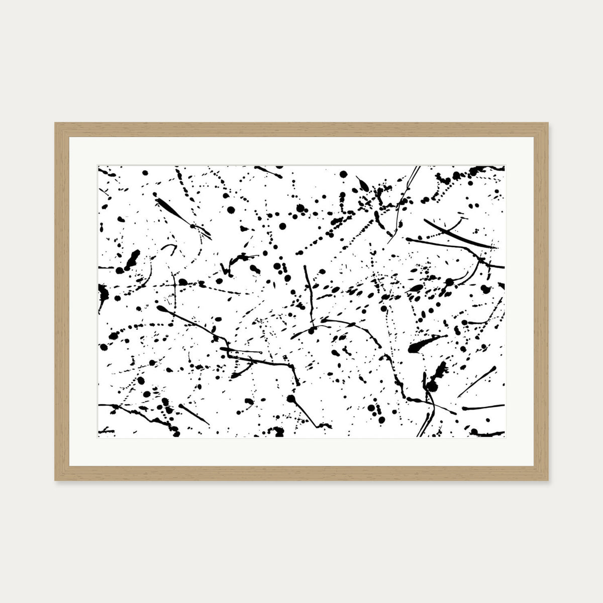 Homage To Pollock III Art Print — 50 x 70 cm — Oak Frame