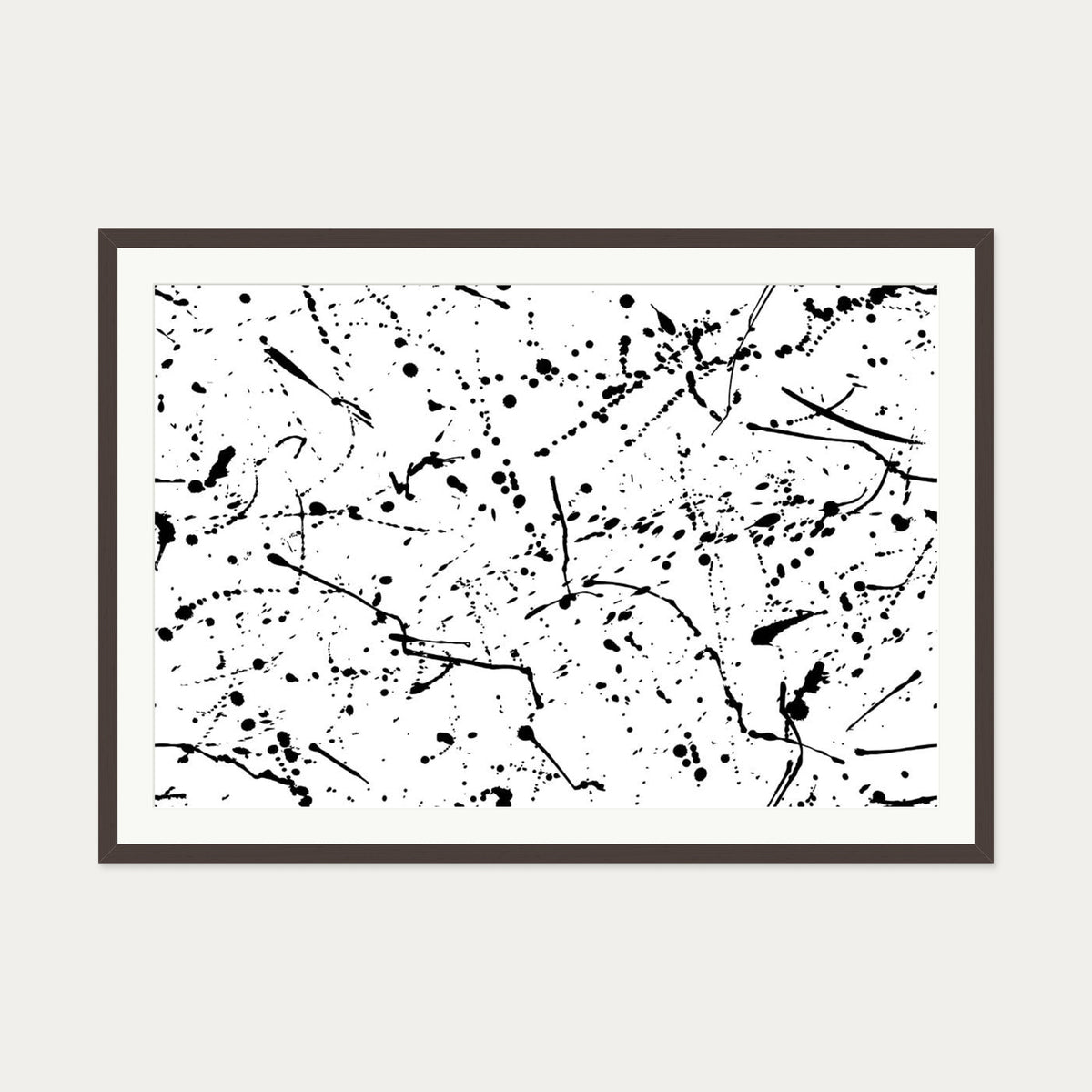 Homage To Pollock III Art Print — 70 x 100 cm — Brown Frame