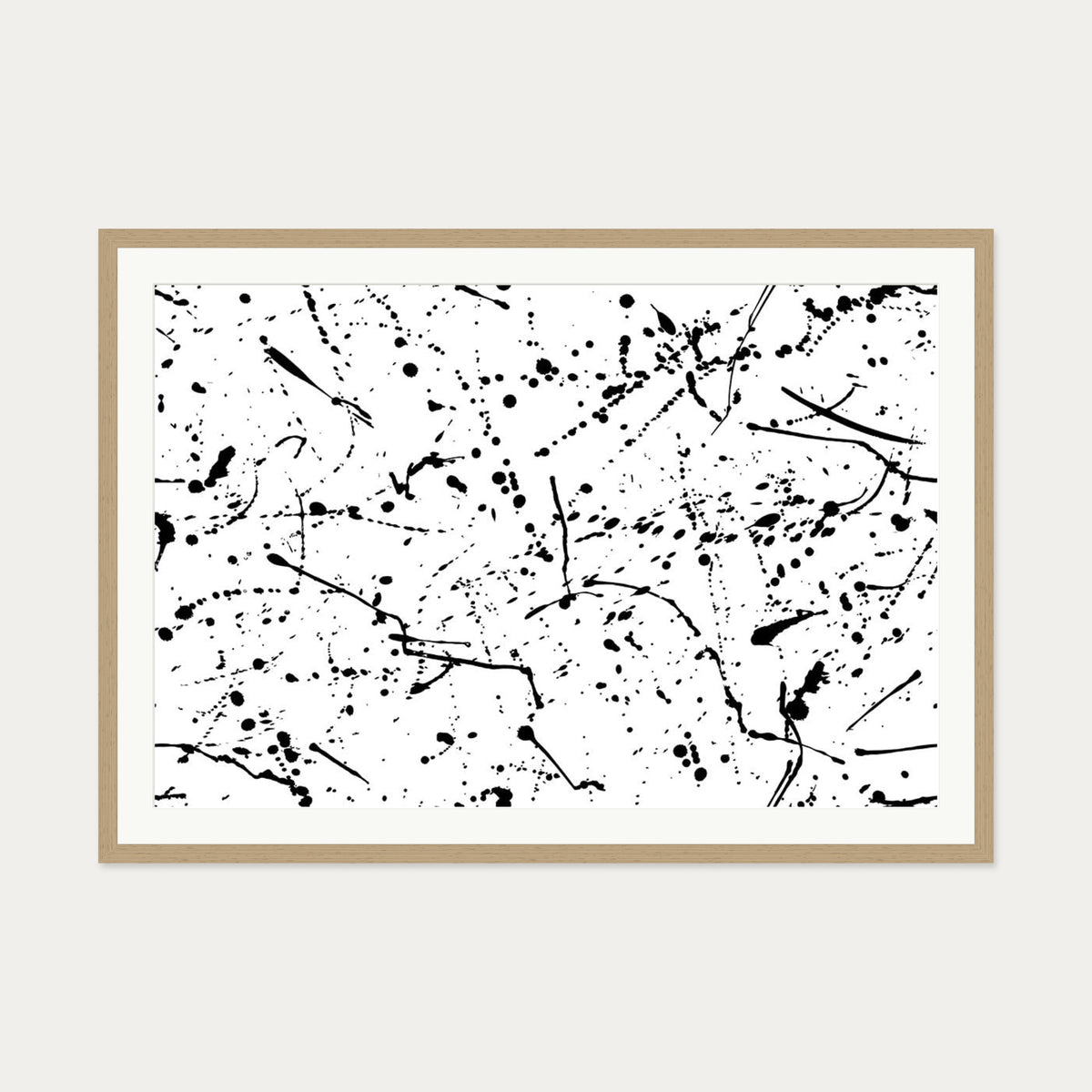 Homage To Pollock III Art Print — 70 x 100 cm — Oak Frame