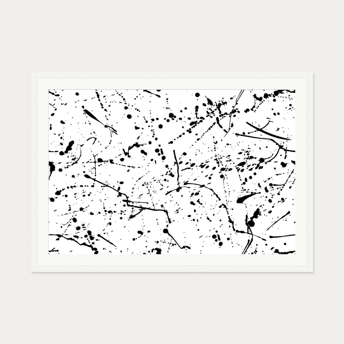 Homage To Pollock III Art Print — 70 x 100 cm — White Frame