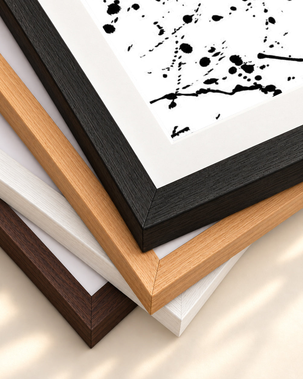 Homage To Pollock III Art Print — framed print corner with 5 cm mount and bevel