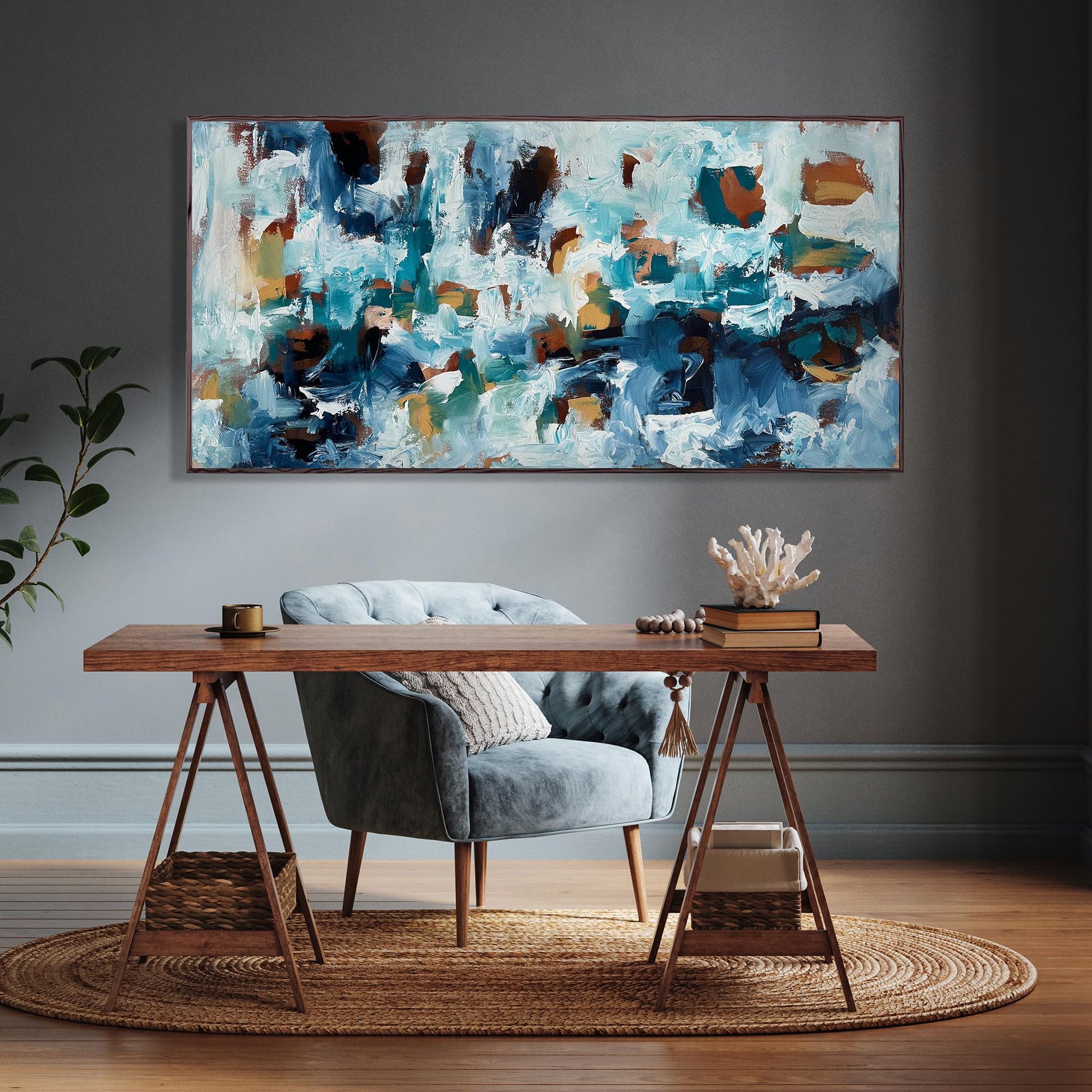 Finding A Connection - Original Painting-Abstract House