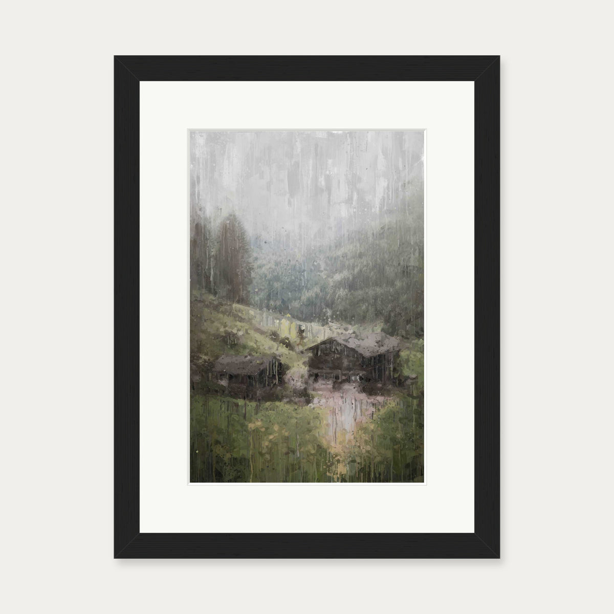 House On The Hill Art Print — 30 x 40 cm — Black Frame