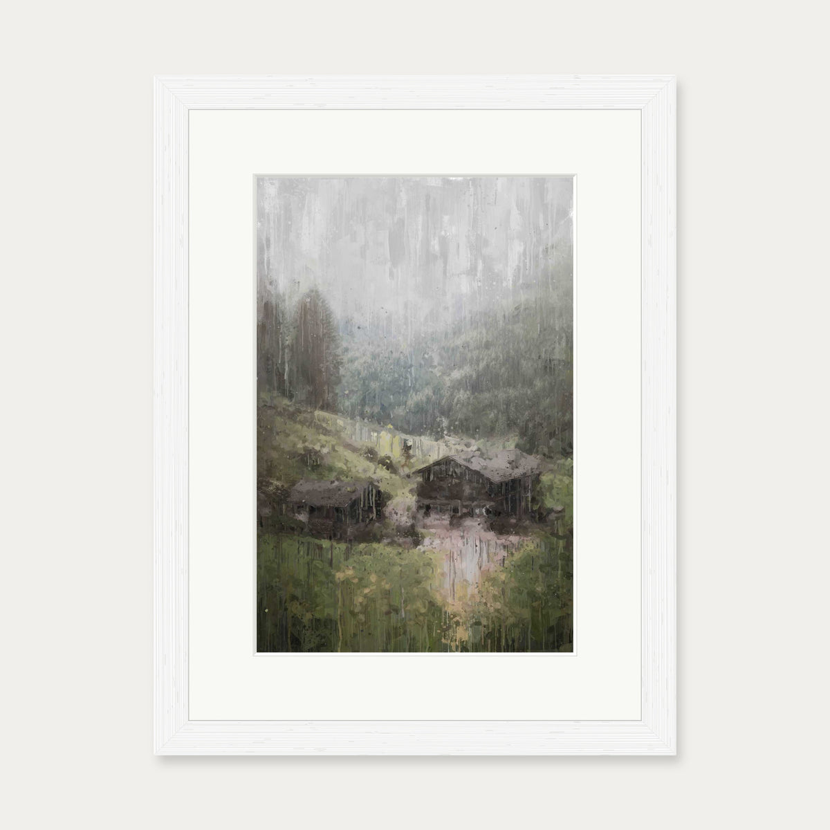 House On The Hill Art Print — 30 x 40 cm — White Frame