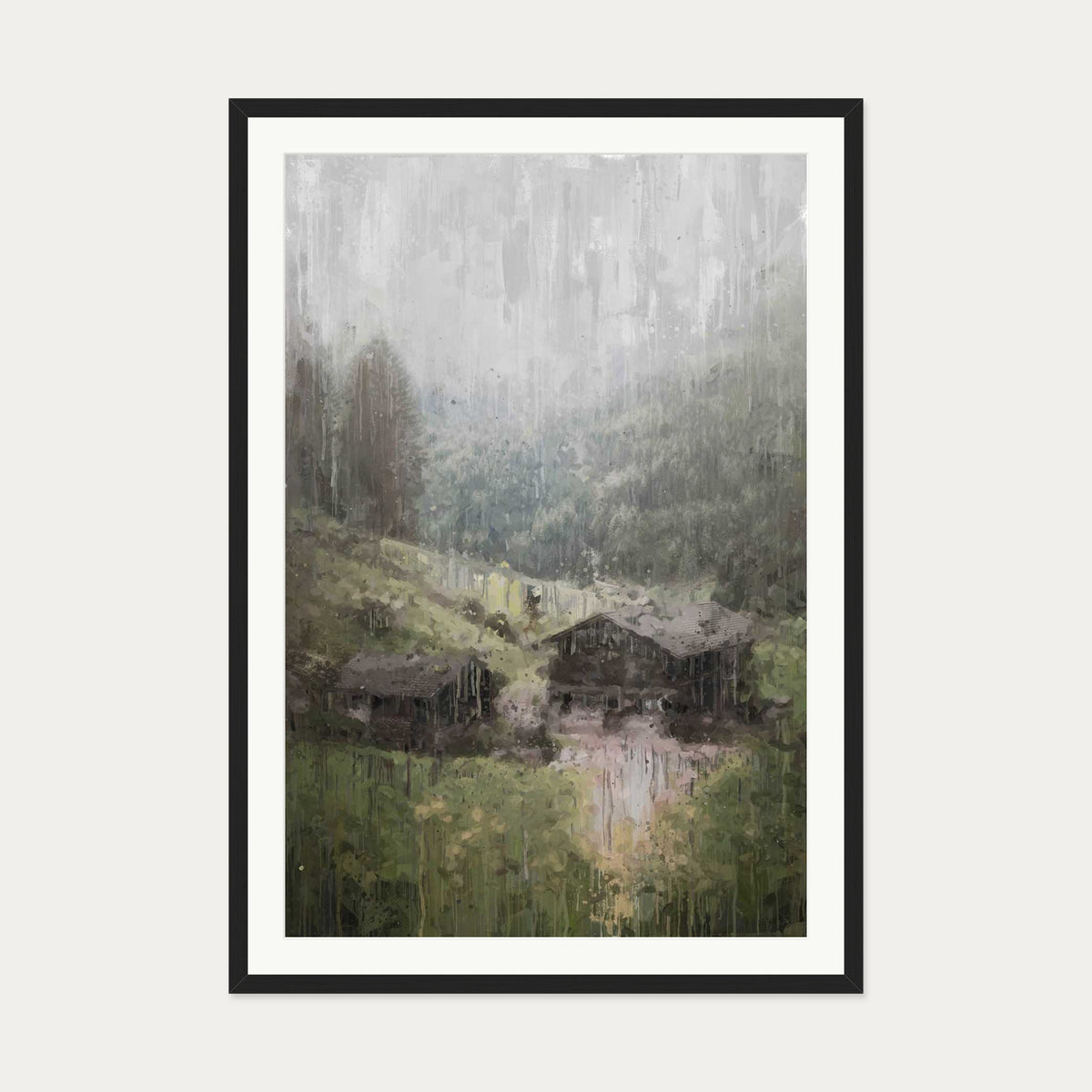 House On The Hill Art Print — 70 x 100 cm — Black Frame