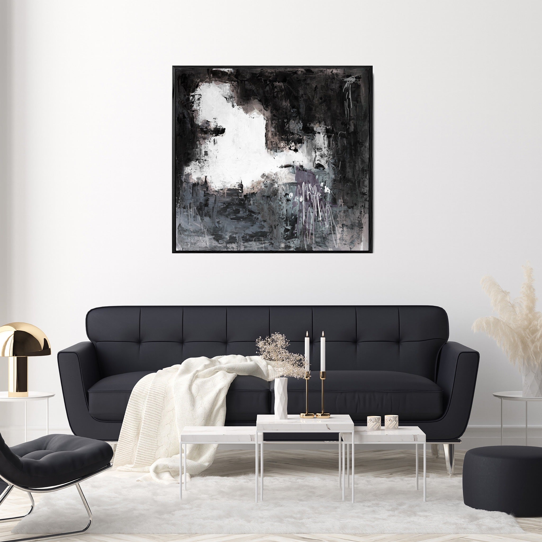 Wild Echoes Framed Canvas-framed-Square Canvas Prints-Abstract House