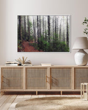The Forest Trees Oil Painting Framed Canvas-Abstract House