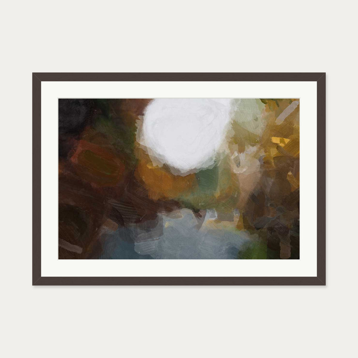 Impressionist Into The Light Art Print — 50 x 70 cm — Brown Frame