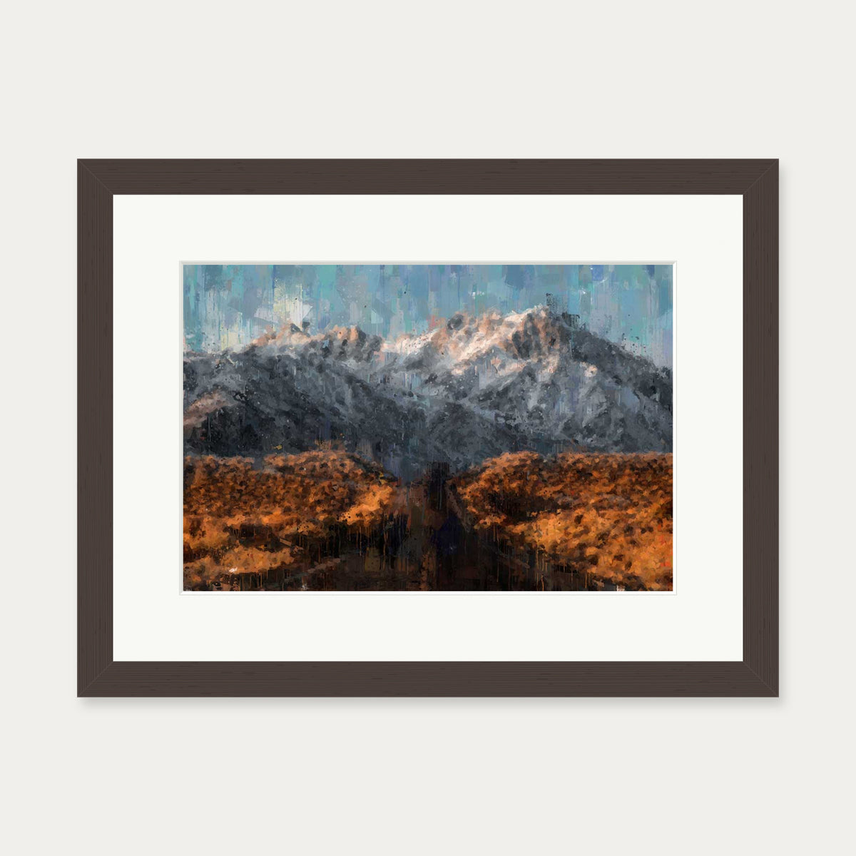 Impressionist Landscape Art Print — 30 x 40 cm — Brown Frame
