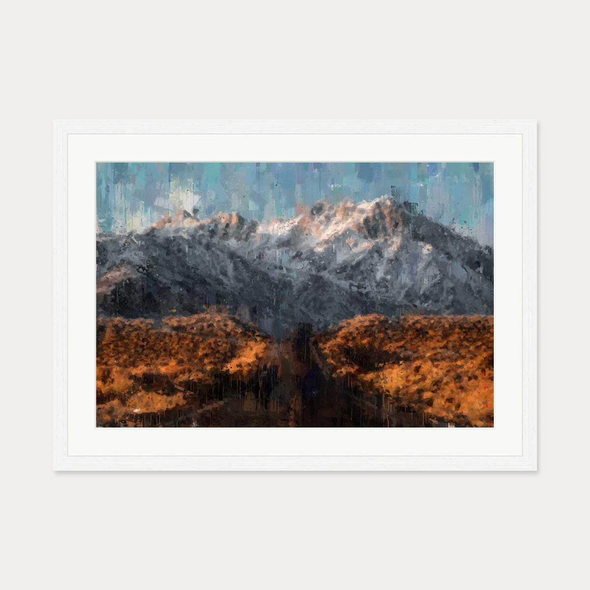 Impressionist Landscape Art Print — 50 x 70 cm — White Frame