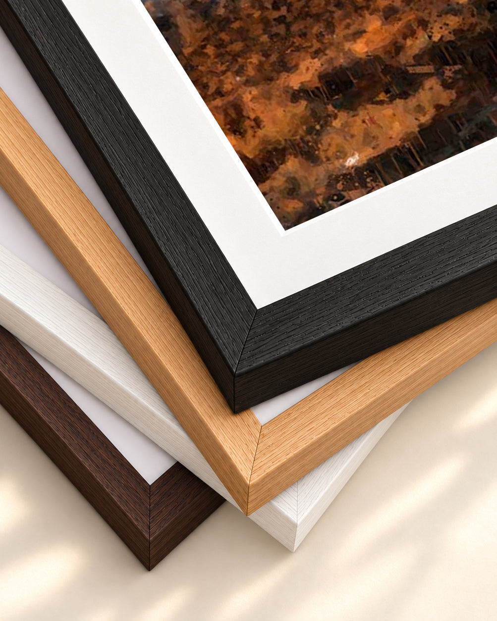 Impressionist Landscape Art Print — framed print corner with 5 cm mount and bevel