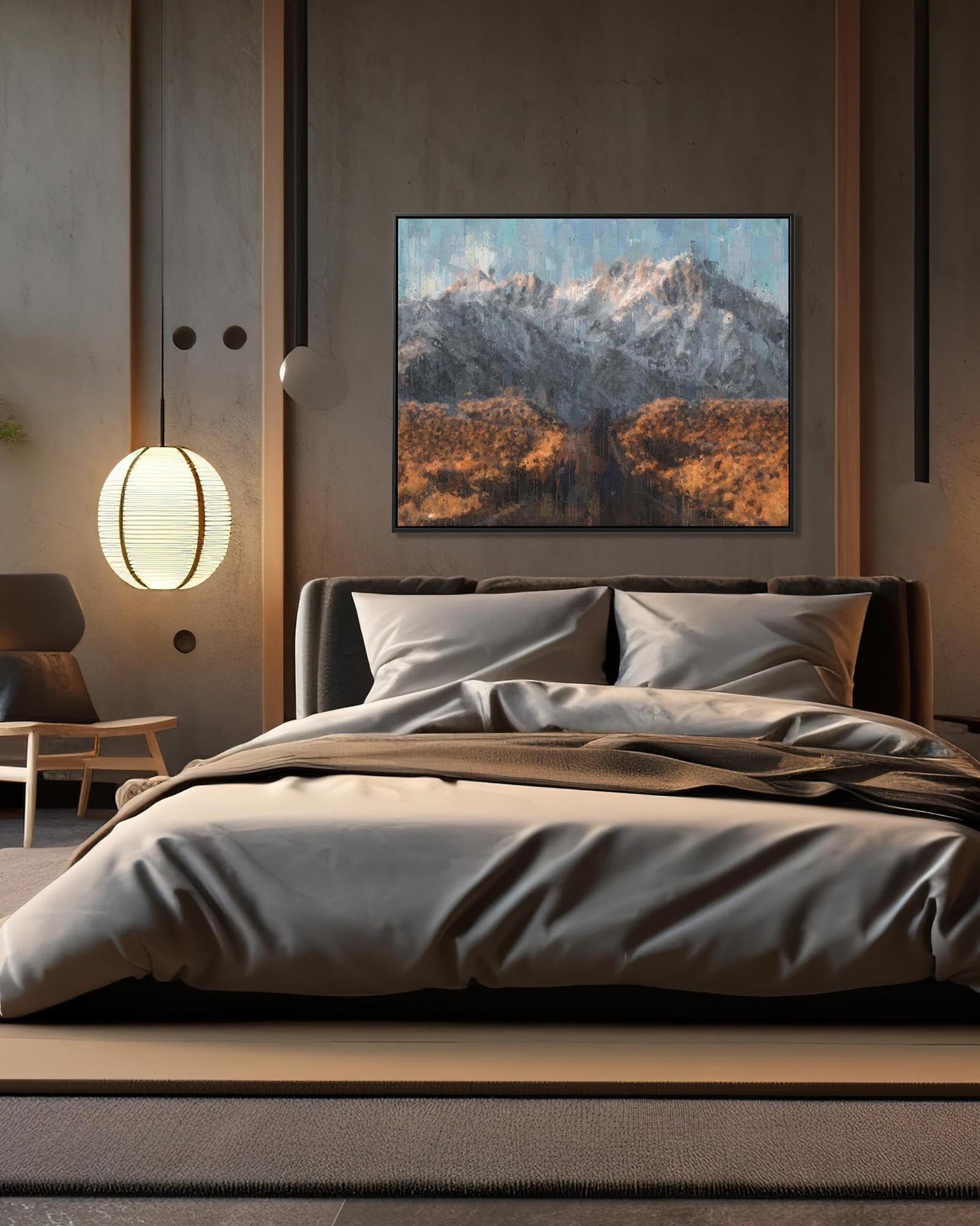 Rocky Mountains Fine Art Painting Framed Canvas-Abstract House