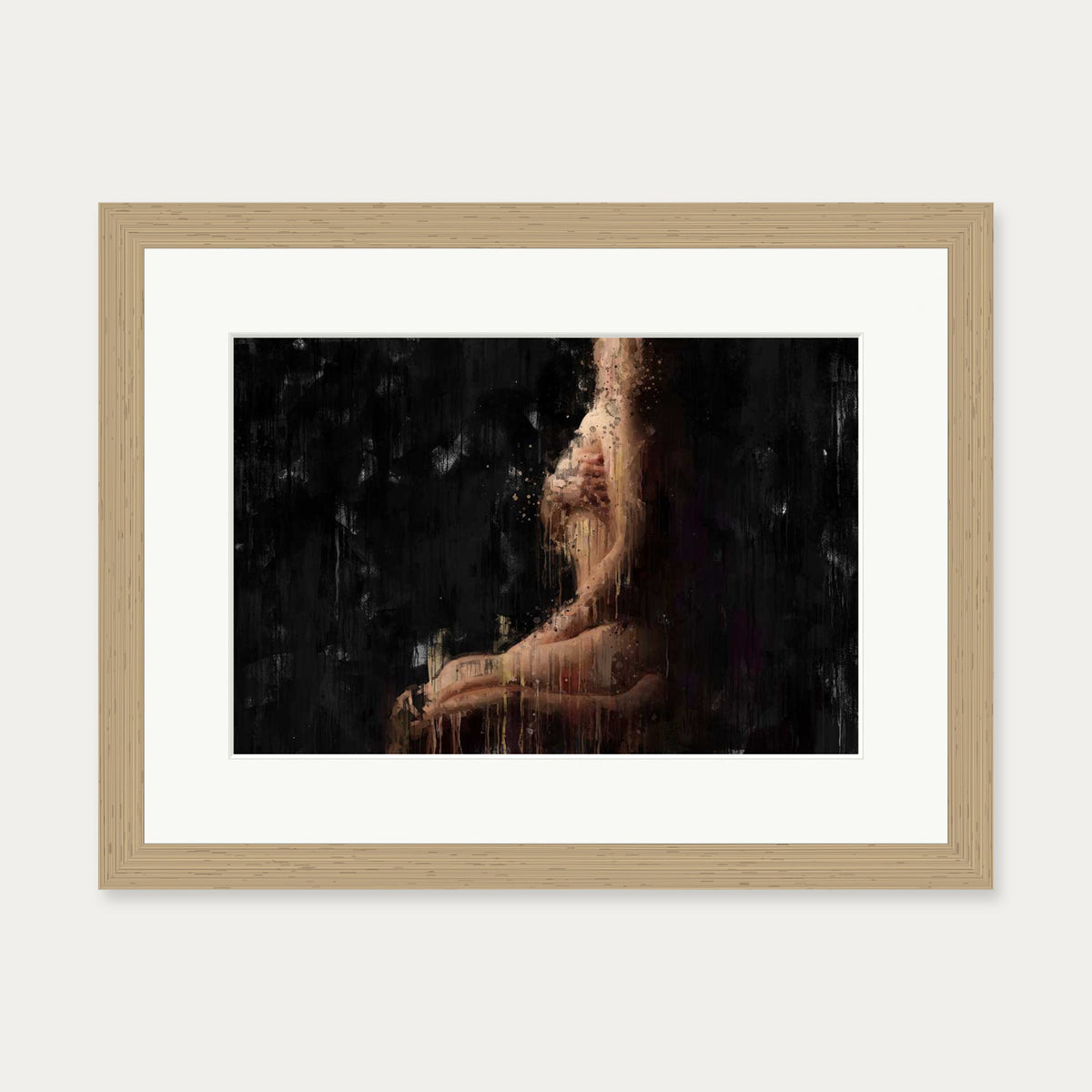 Impressionist Nude Art Print — 30 x 40 cm — Oak Frame