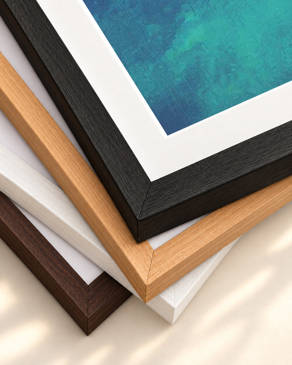 Impressionist Olympic Swimmer Art Print — framed print corner with 5 cm mount and bevel