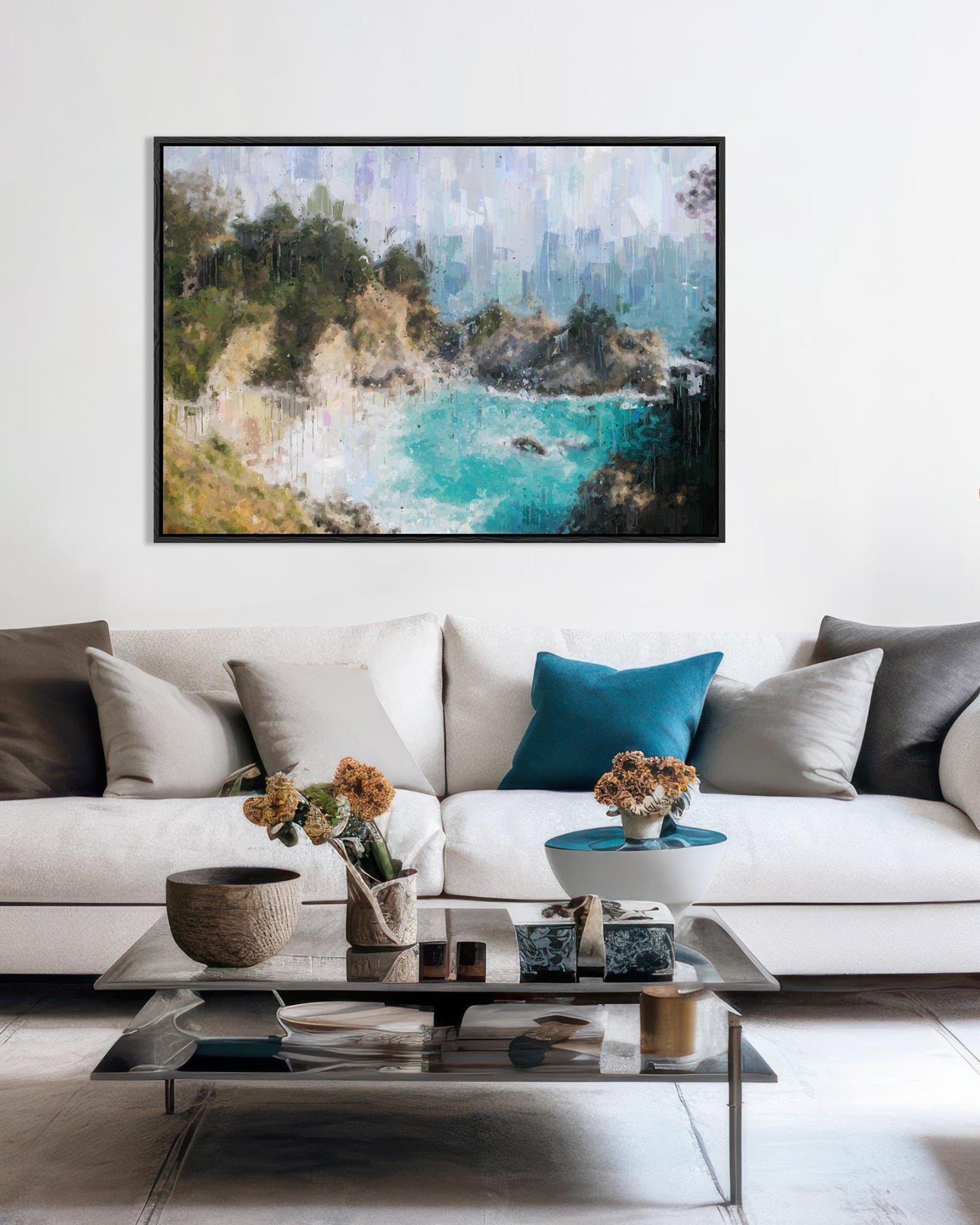 Sandy Bay Painting Framed Canvas-Abstract House