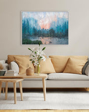 Impressionist Landscape Painting Framed Canvas-Abstract House