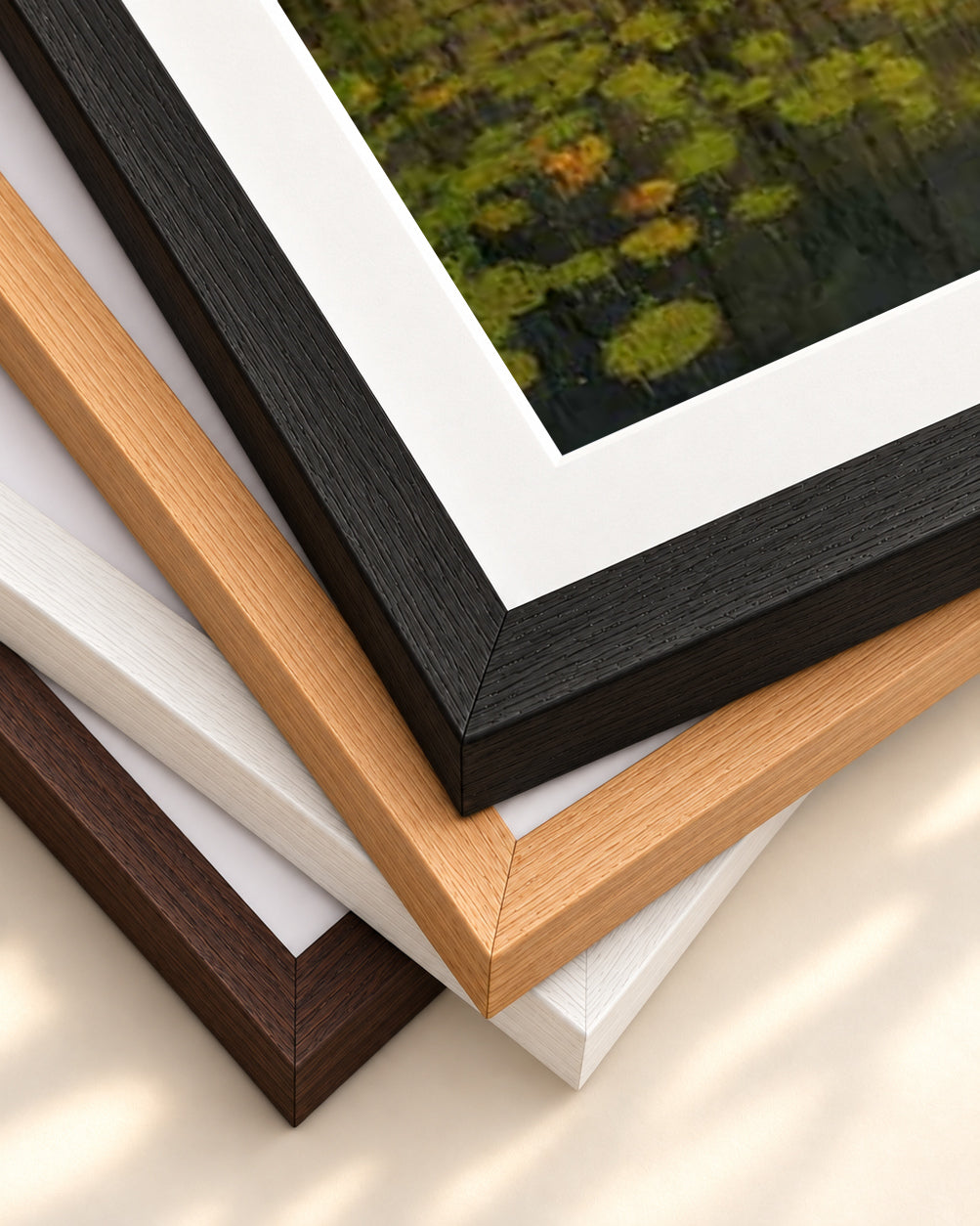 Impressionist Sunset Everglades Art Print — framed print corner with 5 cm mount and bevel