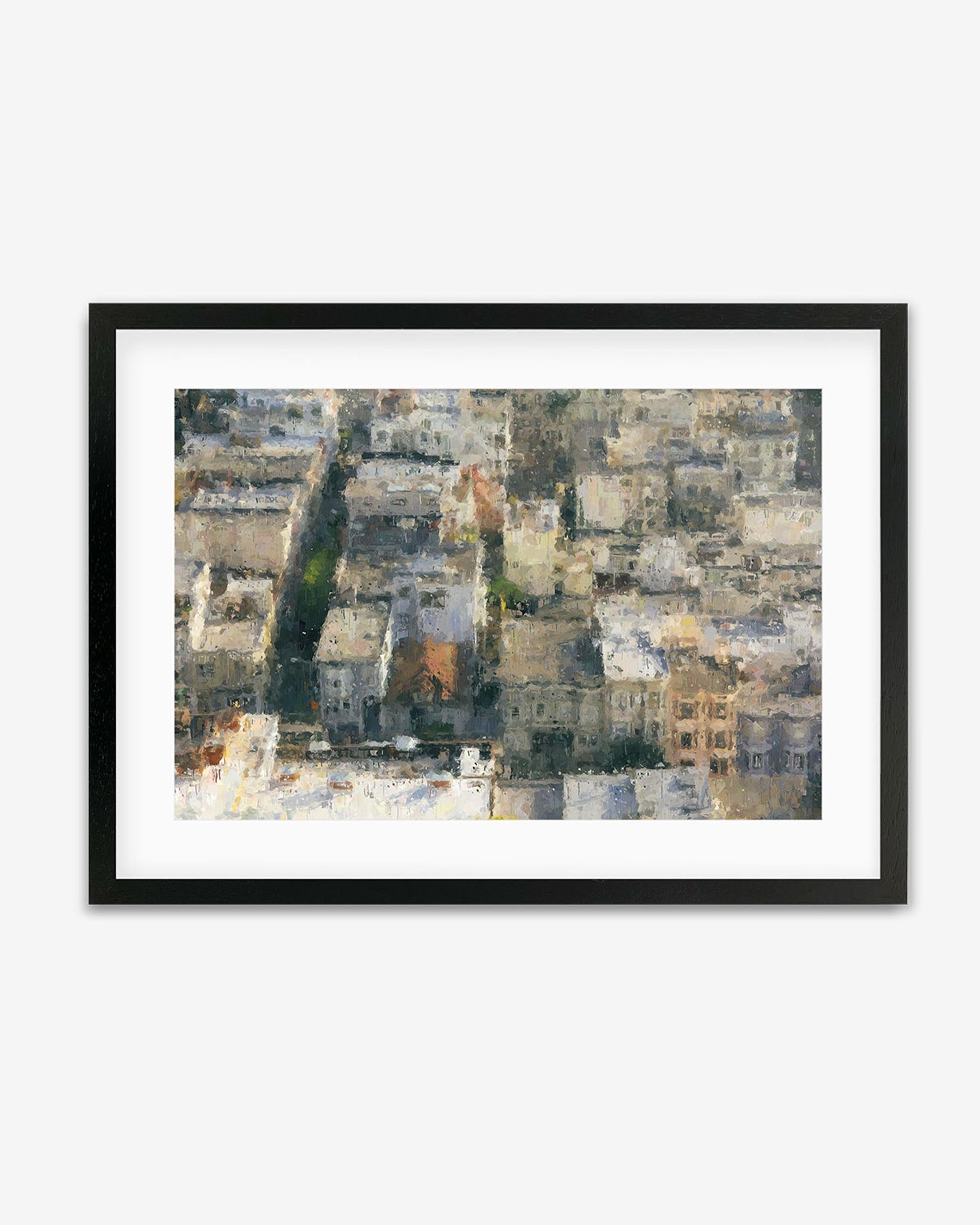 Impressionist City Rooftops Framed Art