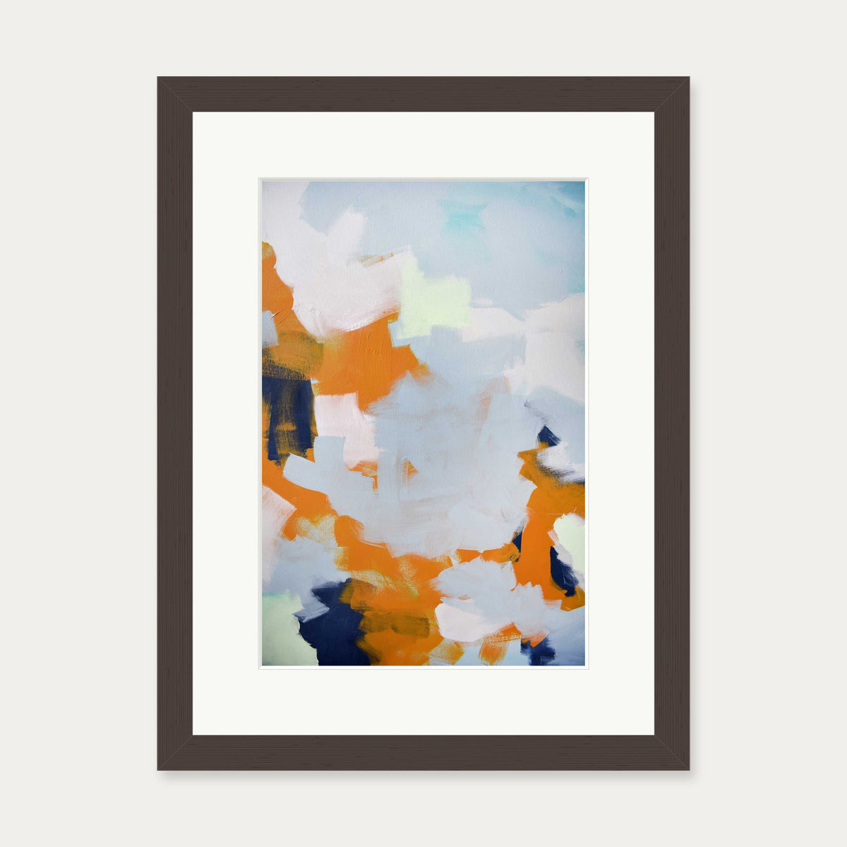 Infinity Abstract Clouds Art Print — 30 x 40 cm — Brown Frame