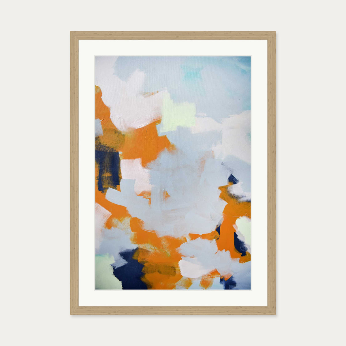 Infinity Abstract Clouds Art Print — 50 x 70 cm — Oak Frame