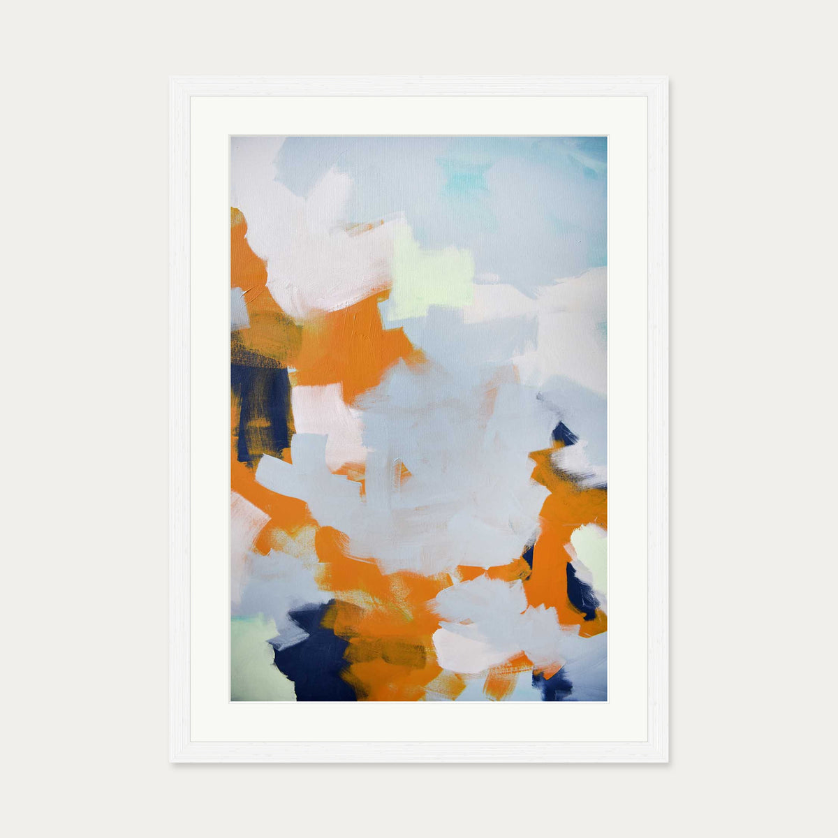 Infinity Abstract Clouds Art Print — 50 x 70 cm — White Frame