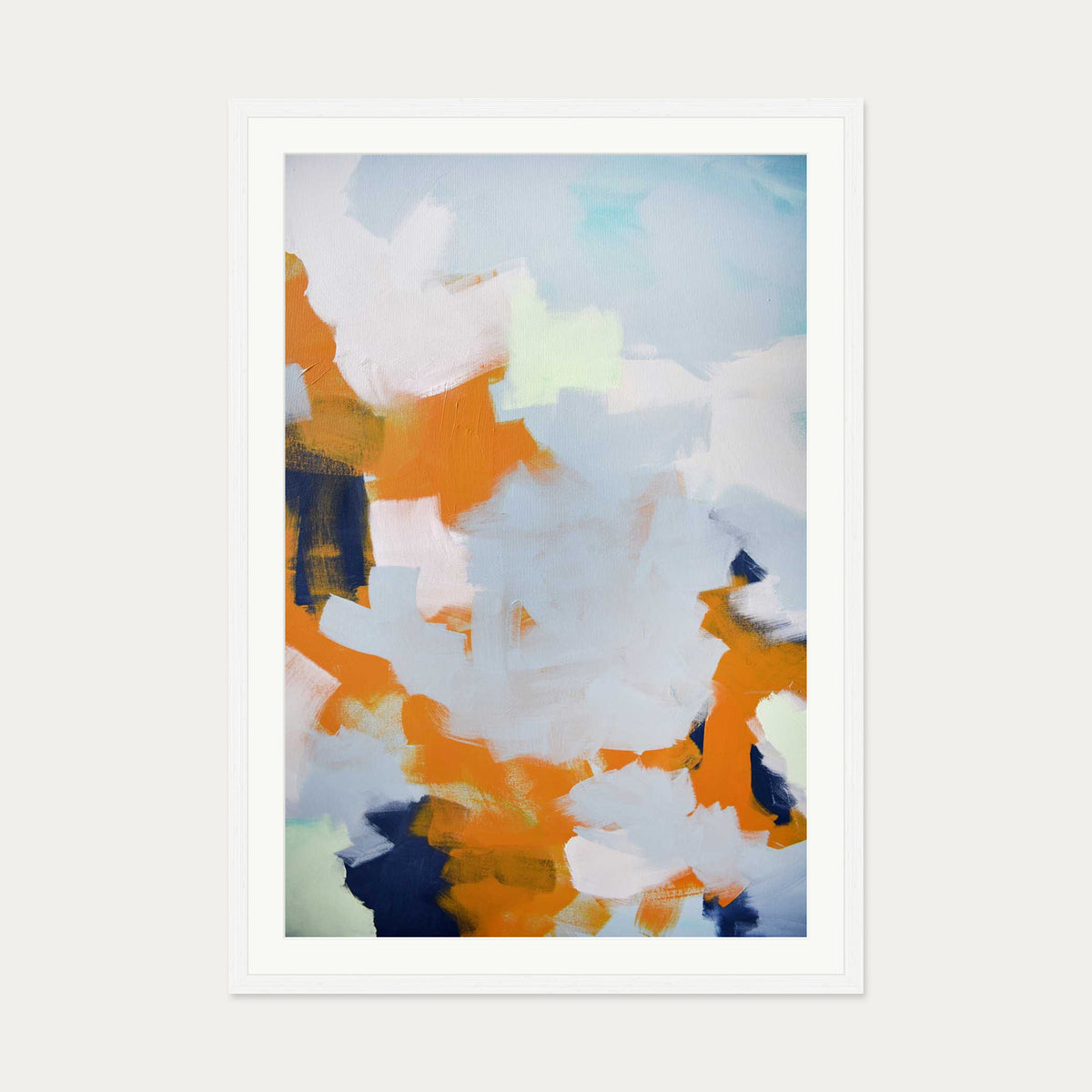 Infinity Abstract Clouds Art Print — 70 x 100 cm — White Frame