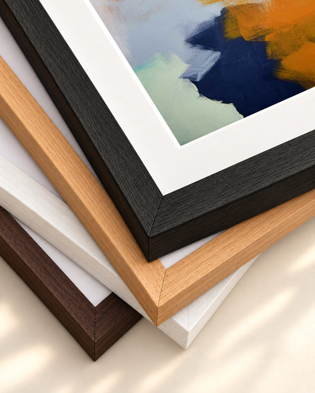 Infinity Abstract Clouds Art Print — framed print corner with 5 cm mount and bevel