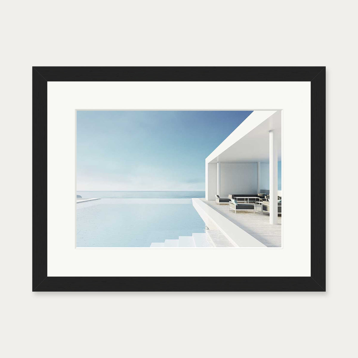 Infinity Pool Wall Art Print — 30 x 40 cm — Black Frame