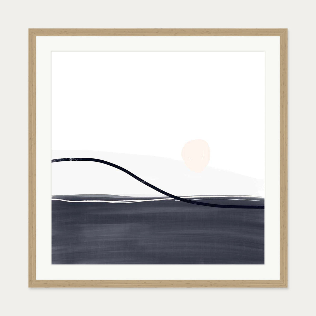 Interlude Art Print — 70 x 70 cm — Oak Frame