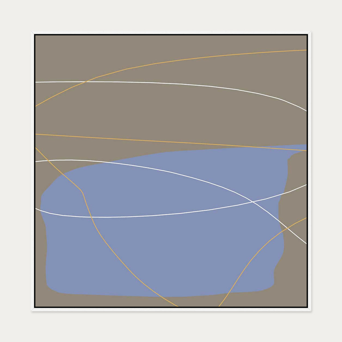 Into Abstraction Canvas Art — 100 x 100 cm — White Frame