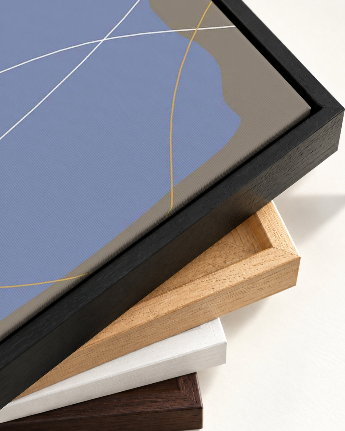 Into Abstraction Canvas Art — framed canvas corner and wrapped canvas detail