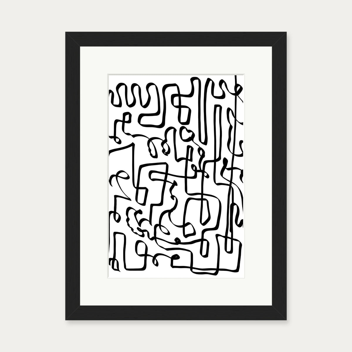 Into the Maze Abstract Art Print — 30 x 40 cm — Black Frame