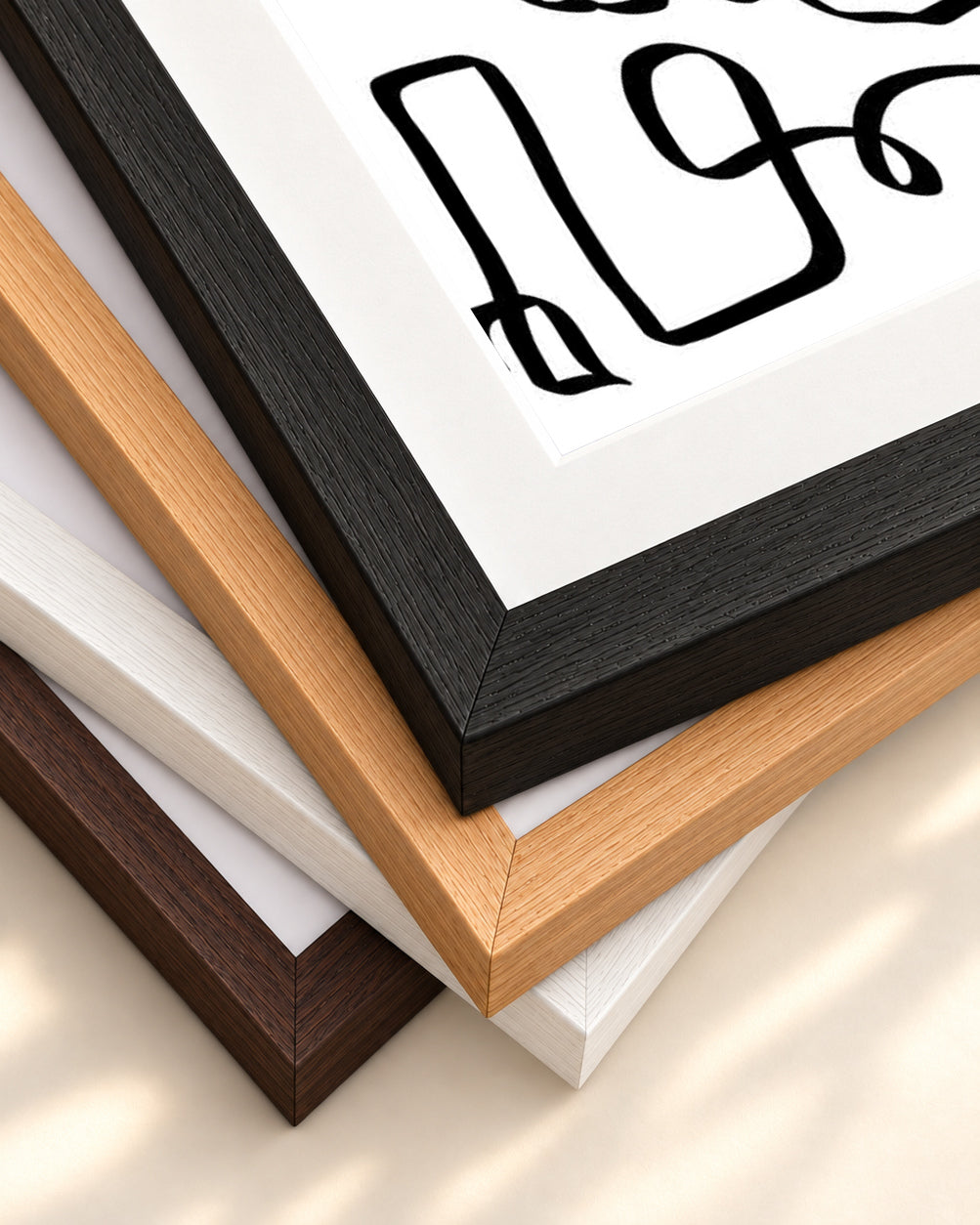 Into the Maze Abstract Art Print — framed print corner with 5 cm mount and bevel