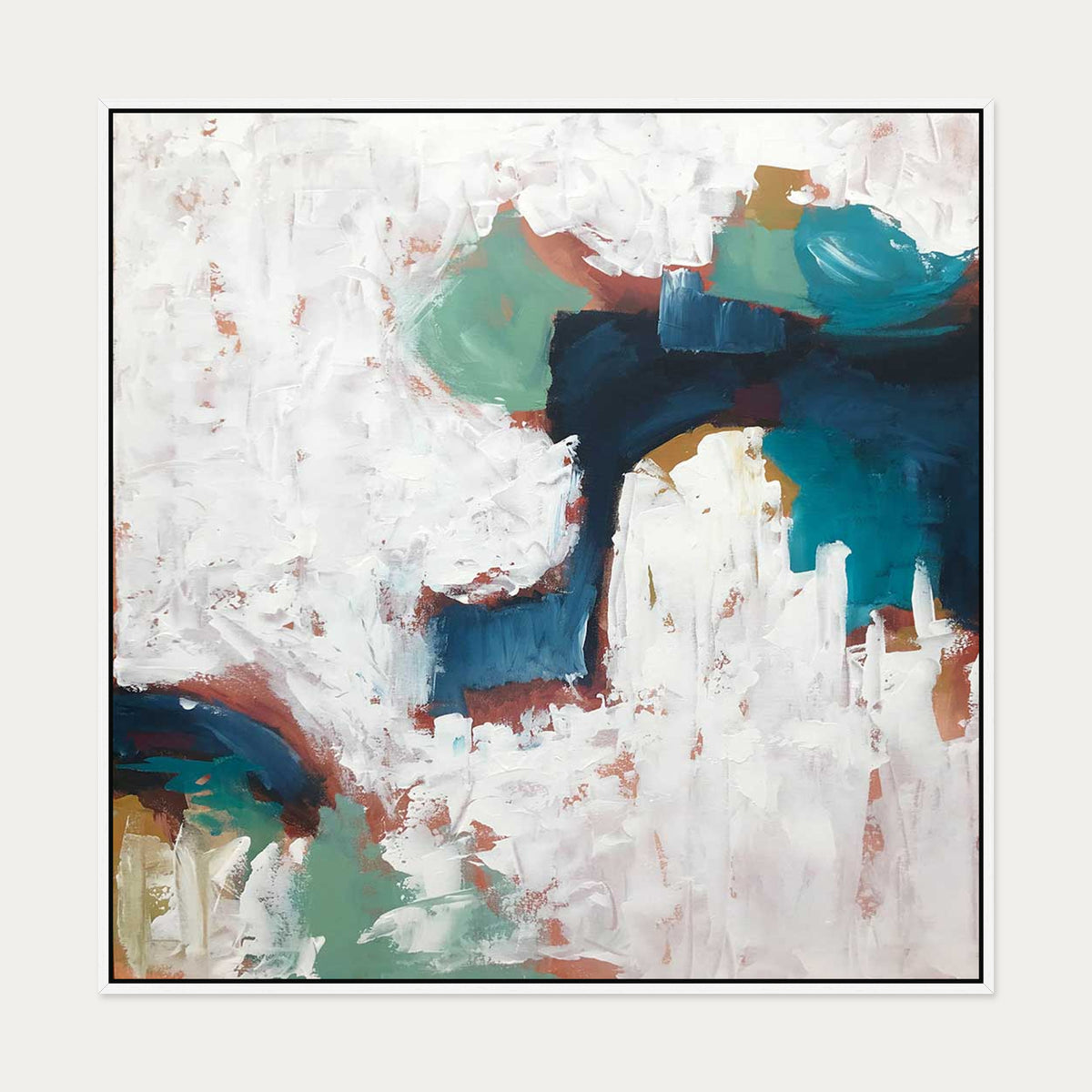 Into The Unknown Canvas Art — 100 x 100 cm — White Frame