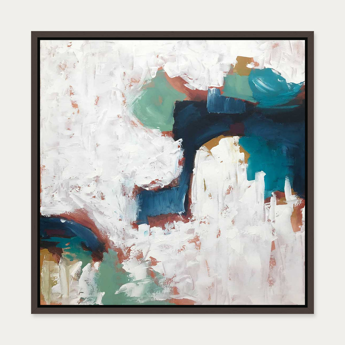 Into The Unknown Canvas Art — 50 x 50 cm — Brown Frame